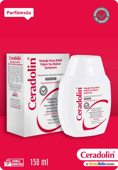 Dermadolin Ceradolin kepeğe karşı etkili Yoğun saç bakım şampuanı 150 ml
