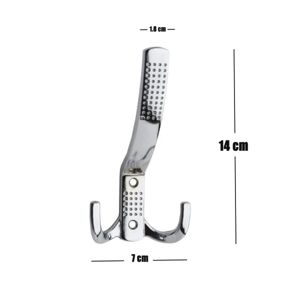 Noktalı Portmanto Vestiyer Duvar Askısı Krom Metal Dolap Elbise Askılığı - 3