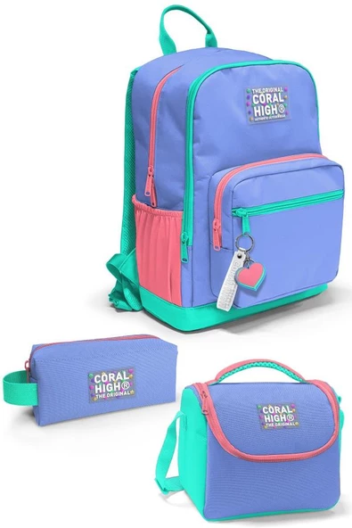 Coral High Derin Mavi Renkli 3'lü Okul Çanta Seti SET0123641