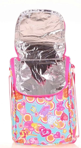 Kaukko Kids Isı Yalıtımlı Kız Çocuk Pembe Cupcake Büyük Beslenme Çantası - Resim 2