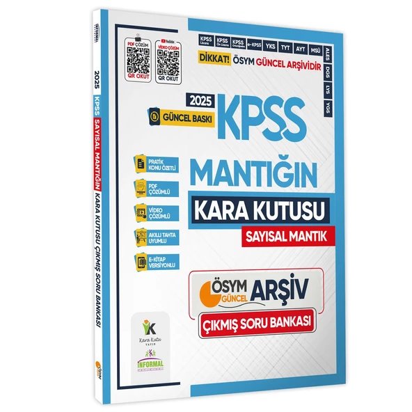 2025 MEB-AGS SAYISAL MANTIK Kara Kutu ÖSYM Çıkmış Soru Bankası Konu Özetli Video/PDF Çözümlü