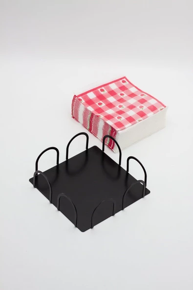 Metal Sofra Masa Üstü Dekoratif Peçetelik, Siyah Peçetelik, Metal Peçetelik - 2