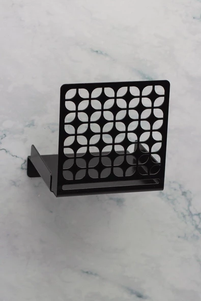 Modern Banyo Tuvalet Peçete Tutucu, Siyah Peçete Askılığı, Metal Peçetelik - 4