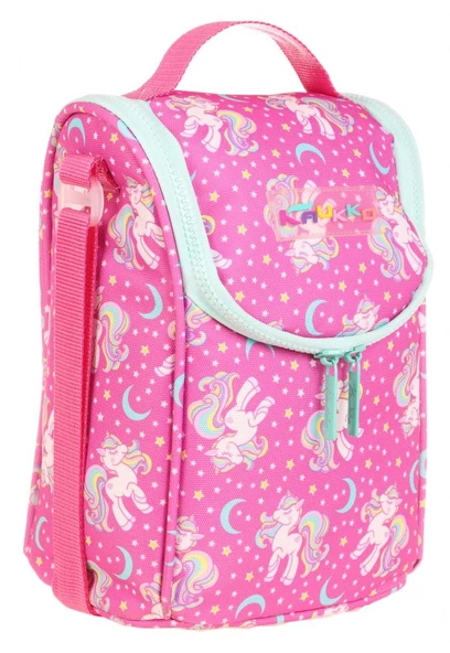 Kaukko Kids Isı Yalıtımlı Kız Çocuk Pembe Unicorn Büyük Beslenme Çantası