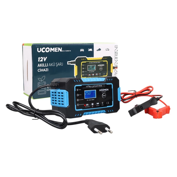 UCOMEN UC-C120501A 12V MAX 6A MAVİ LED GÖSTERGELİ AKÜ ŞARJ CİHAZI - 3