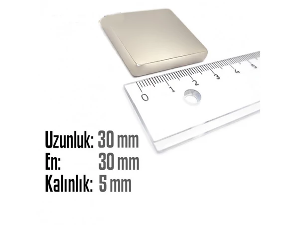 Neodyum Mıknatıs Köşeli 30x30mm , Kalınlık 5 mm ( 1 Adet) - 2
