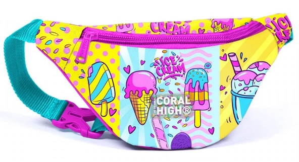 Coral High Mixed Dondurma Desenli Kız Çocuk Beşli Okul Çanta Seti - İlkokul İçin Uygun - Resim 5