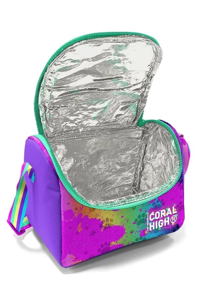 Coral High Mor Pembe Köpek Desenli Kız Çocuk Beşli Okul Çanta Seti - İlkokul İçin Uygun - 3