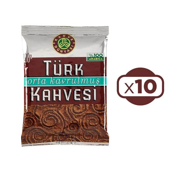 Kahve Dünyası Orta Kavrulmuş Türk Kahvesi 100 gr - 10 lu - 2