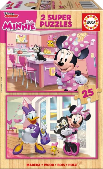 Educa 17625 Minnie Happy Helpers 2x25 Parça Ahşap Puzzle ürün görseli