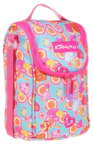Kaukko Kids Isı Yalıtımlı Kız Çocuk Pembe Cupcake Büyük Beslenme Çantası ürün görseli