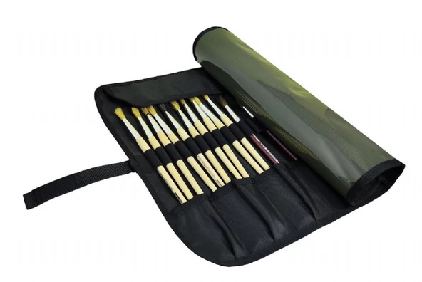 Jacbag Haki Sanatsal Rulo Boya Fırça ve Kalem Çantası - 3