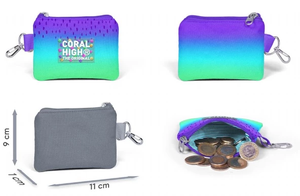 Coral High Mor Lila Renk Geçişli Bozuk Para Çantası - Kız Çocuk - 2