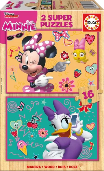 Educa 2x16 Parça Minnie Happy Helpers Ahşap Puzzle ürün görseli