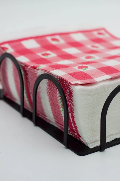 Metal Sofra Masa Üstü Dekoratif Peçetelik, Siyah Peçetelik, Metal Peçetelik - 3