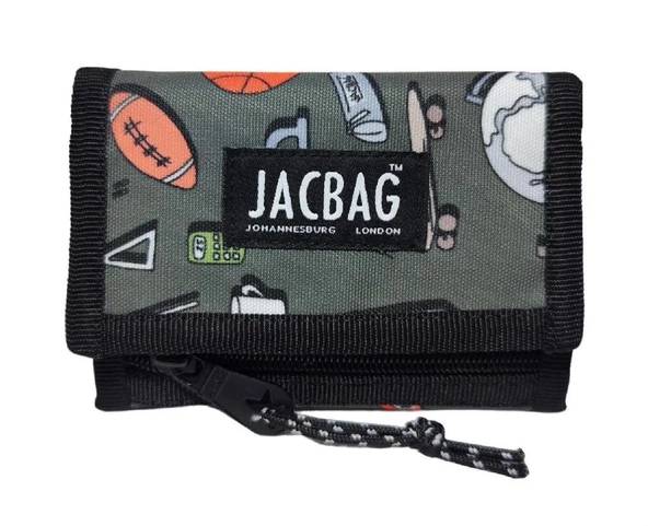 Jacbag College Koyu Gri Cırtlı Cüzdan/Kartlık - Unisex Çocuk ve Yetişkin
