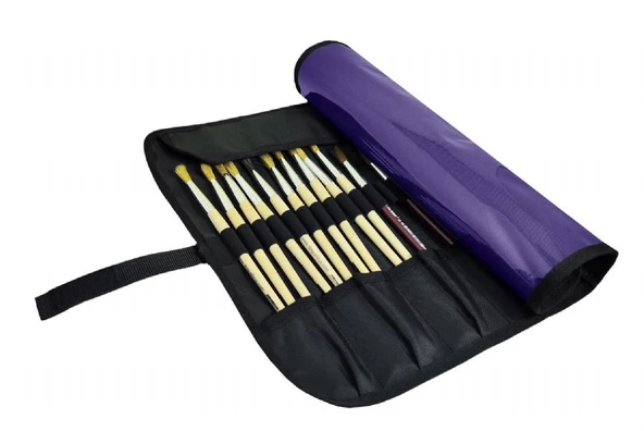 Jacbag Mor Sanatsal Rulo Boya Fırça ve Kalem Çantası - Resim 5