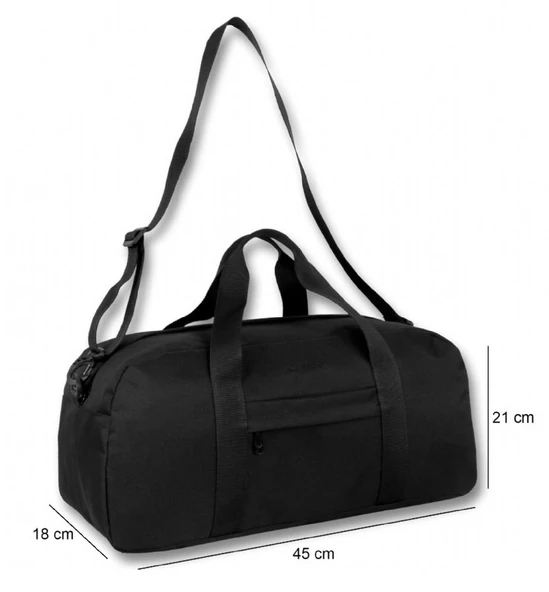 Cennec Siyah Çocuk/Genç/Yetişkin Spor ve Seyahat Çantası - 4