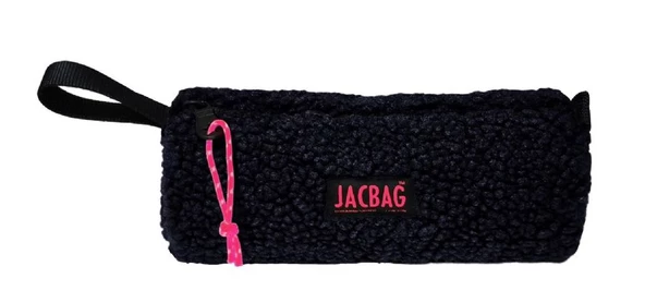 Jacbag Teddy Silindir Peluş Kalem Çantası Siyah - Pembe - 2