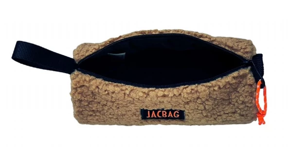 Jacbag Teddy Silindir Peluş Kız Çocuk Kalem Çantası Bej - Turuncu - Resim 2