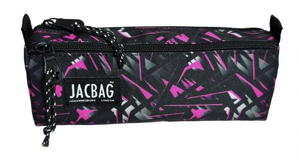 Jacbag Dual Prime İki Bölmeli Üçgen Pembe Geometrik Kadın/Kız Çocuk Kalem Çantası - Resim 2