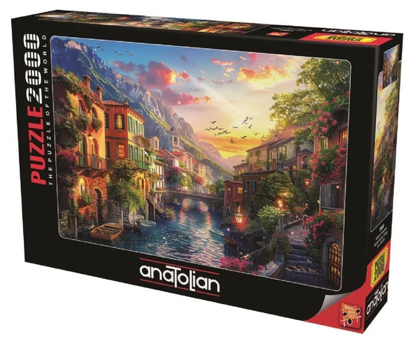 Anatolian 2000 Parça Akdeniz Kasabası Puzzle - Onur Aslan - Resim 2