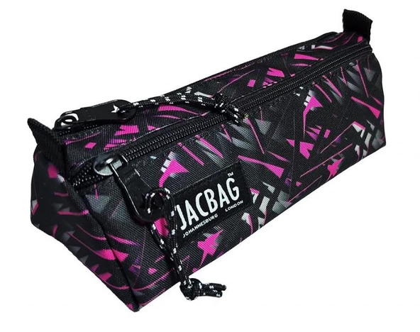 Jacbag Dual Prime İki Bölmeli Üçgen Pembe Geometrik Kadın/Kız Çocuk Kalem Çantası - Resim 3