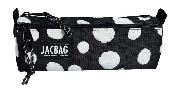 Jacbag Dual Prime İki Bölmeli Üçgen Siyah Beyaz Benekli Kadın/Kız Çocuk Kalem Çantası - Resim 2