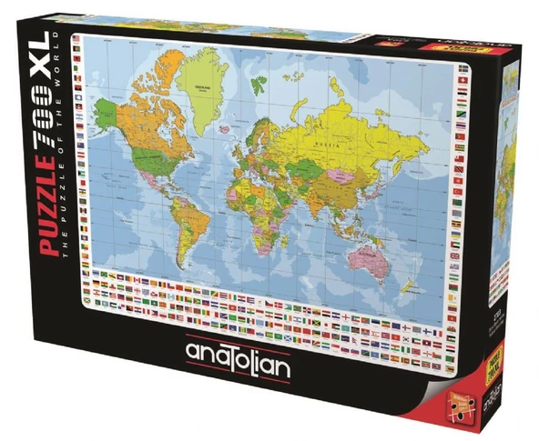 Anatolian 700 Parça XL Dünya Siyasi Haritası Puzzle