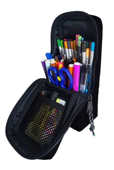 Jacbag Kırmızı Unisex Masaüstü Büyük Kalemlik/Kalem Çantası - 3