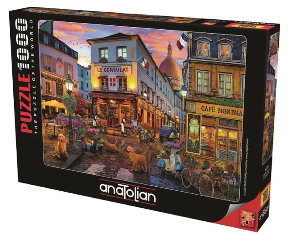 Anatolian 1000 Parça Cafe Montmartre Puzzle - David Maclean - Resim 2