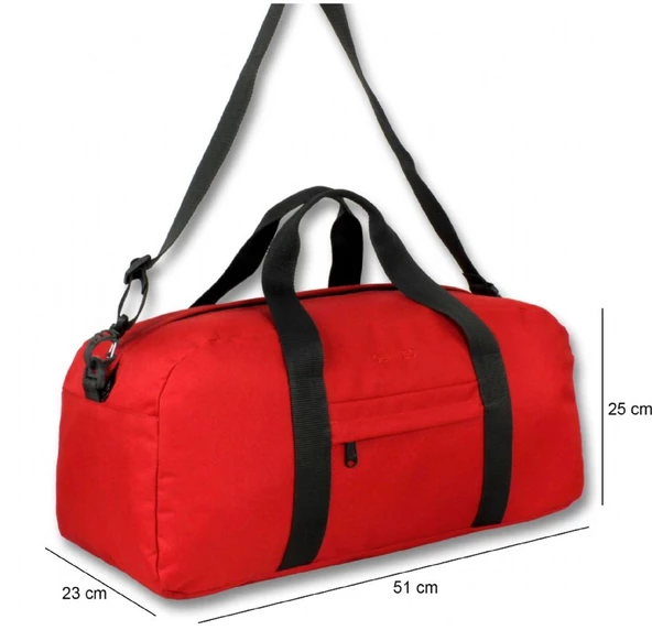 Cennec Kırmızı Büyük Kadın Spor ve Seyahat Çantası - Omuz Askılı - 3