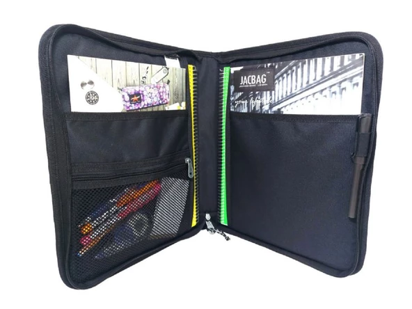 Jacbag Kiremit Turuncu A4 Organizer Fermuarlı Dosya ve Evrak Çantası (Kadın) - 3