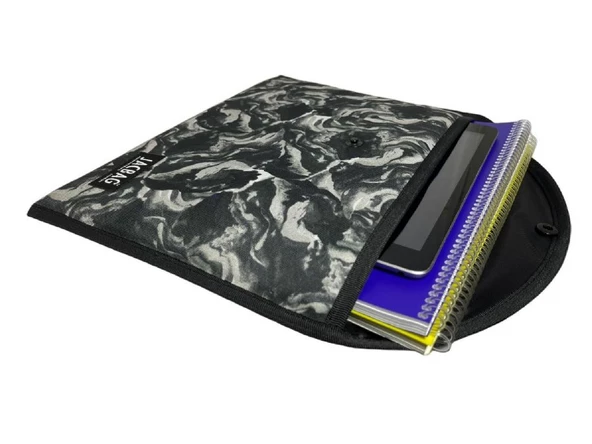 Jacbag Gri Kamuflaj Erkek A4 Çıtçıtlı Dosya Defter Tablet ve Evrak Çantası - 2