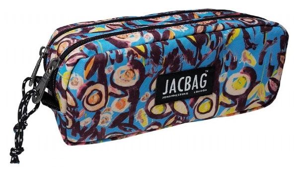 Jacbag Pastel Çiçekli İki Gözlü Okul Kalem Çantası - Kız Çocuk