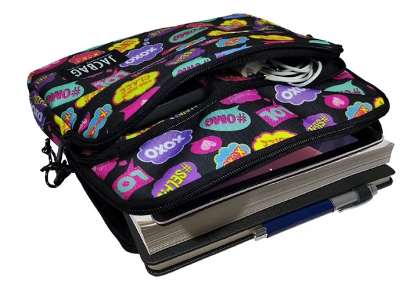 Jacbag Selfie Pembe Mor Üç Cepli Tablet Telefon Defter Çantası - Kız Çocuk/Kadın - 2