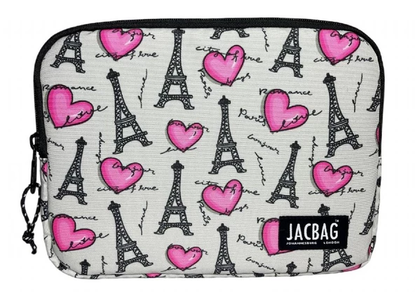 Jacbag Paris Gri/Pembe Kadın/Kız Çocuk Tablet Çantası/Kılıfı (Suya Dayanıklı Malzeme) - 2