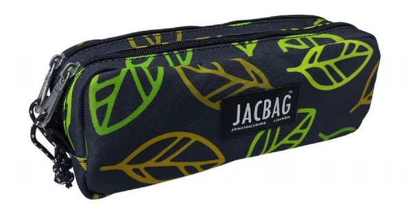 Jacbag Yaprak Desenli İki Gözlü Okul Kalem Çantası - Kız ve Erkek Çocuk