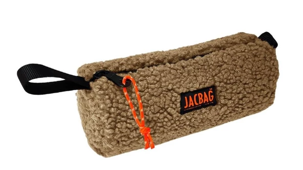 Jacbag Teddy Silindir Peluş Kız Çocuk Kalem Çantası Bej - Turuncu ürün görseli