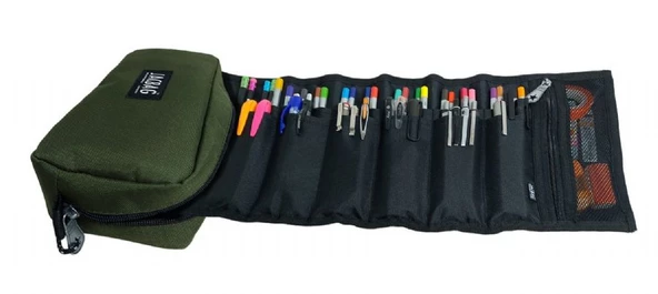 Jacbag Haki Yeşil Organizer Roll Up Düzenleyici Kalem Kutusu/Kalemlik ürün görseli