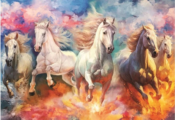 Anatolian 1000 Parça Özgürlük Puzzle - Koşan Atlar - Serhat Filiz - Resim 2