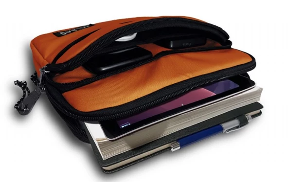 Jacbag Kiremit Turuncu Üç Cepli Tablet Telefon Çantası - Kız Çocuk/Kadın - 2