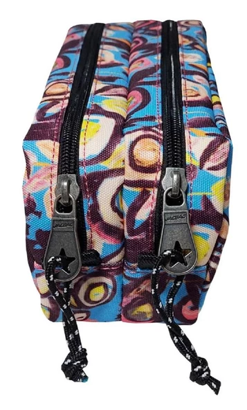 Jacbag Pastel Çiçekli İki Gözlü Okul Kalem Çantası - Kız Çocuk - 2