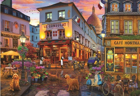 Anatolian 1000 Parça Cafe Montmartre Puzzle - David Maclean