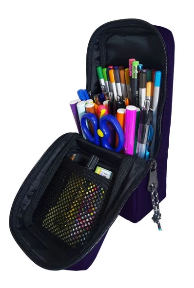 Jacbag Mor Kız Çocuk/Kadın Masaüstü Büyük Kalemlik/Kalem Çantası - 2
