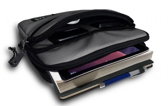 Jacbag Gri Üç Cepli Tablet Telefon Çantası - Erkek Çocuk/Yetişkin - 2