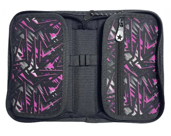 Jacbag Pembe Geometrik Sert Kapaklı Lastikli Düzenleyici Organizer Kalemlik - 2