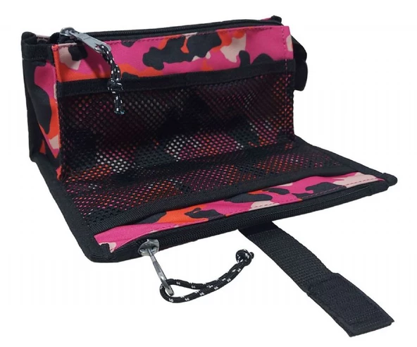 Jacbag Twin Masa Üstü Çift Bölmeli Kalem Çantası Pembe Kamuflaj - Resim 2