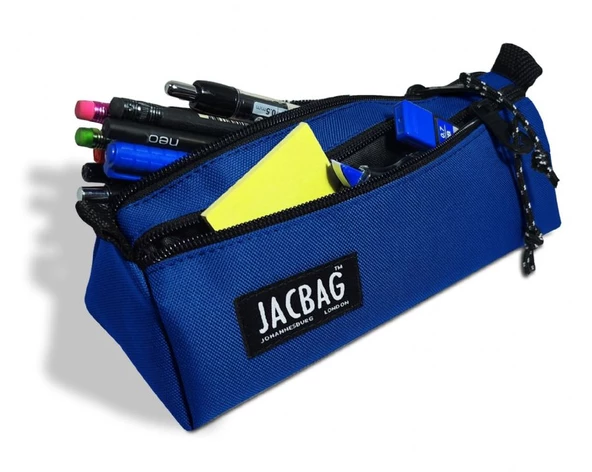 Jacbag Dual Prime İki Bölmeli Üçgen Saks Mavi Erkek Çocuk Kalem Çantası ürün görseli