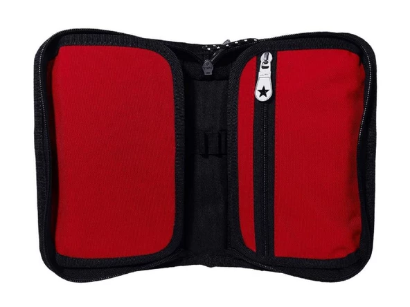 Jacbag Kırmızı Sert Kapaklı Lastikli Düzenleyici Organizer Kalemlik - Resim 2